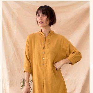 Oddbird Kaftan Lounge Dress, Marigold, Medium